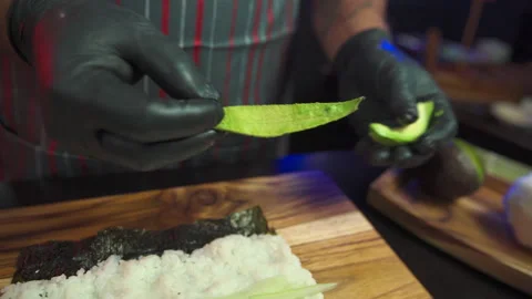 Piece of avocado Stock Footage 280367261