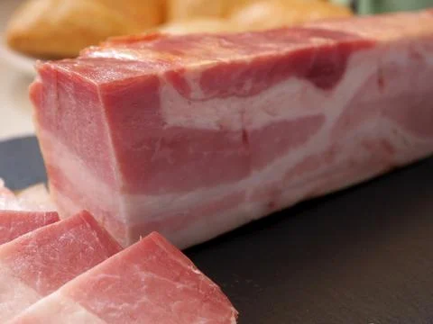 A piece of bacon close-up Foto stock