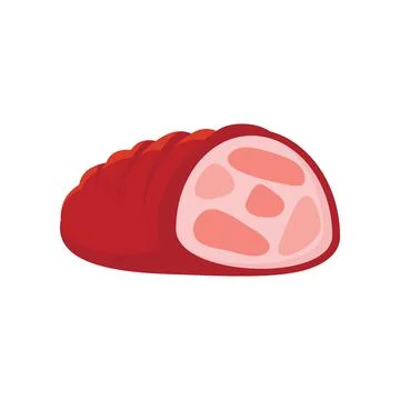 Piece of bacon icon in flat style Stock Illustration