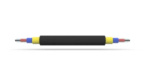 A piece of bare fiber optic cable on both sides. Screensaver with place for text Stock Footage 128798122