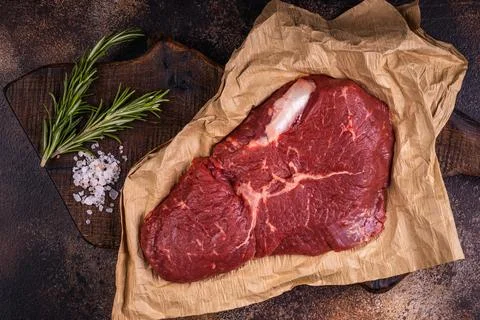 Piece of beef raw meet. Stock Photos