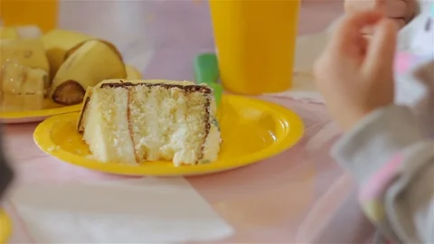 Piece Of Birthday Cake Stock Footage 122586433