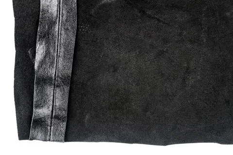 Piece of black leather, back side 스톡 사진