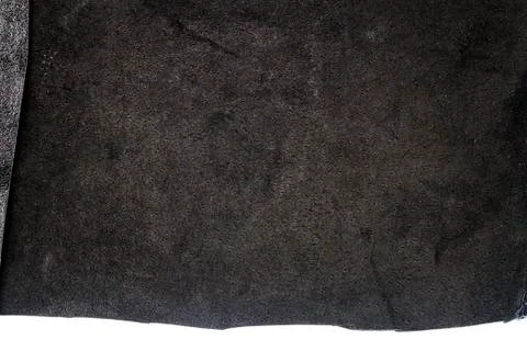 Piece of black leather, back side Stock Photos