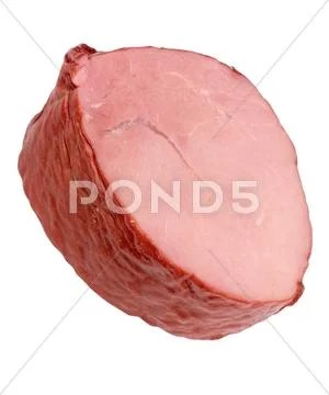 Piece of boiled and smoked meat isolated Stock Photos