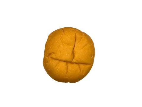 A piece of bread with a brown crust, burger buns, freshly baked buns for Stock Photos