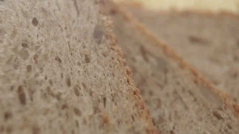 A piece of bread closeup Video stock 87985122