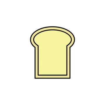 Piece of bread colored outline icon. Element of food icon for mobile concept and Stock Illustration