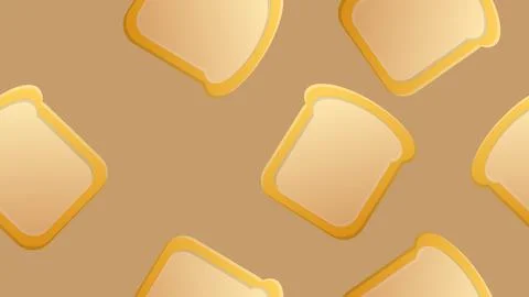 A piece of bread with a crust on a brown background. vector illustration, pat 스톡 일러스트