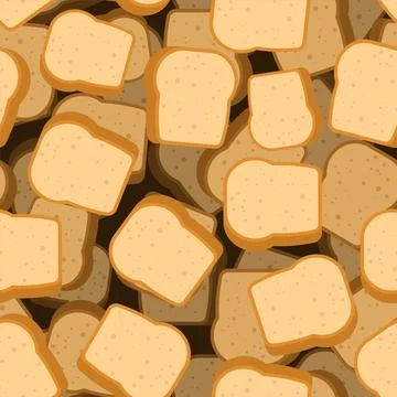 Piece of bread pattern seamless. bread background Stock Illustration
