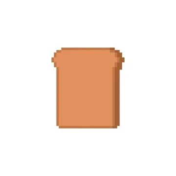 Piece of bread pixel art. 8 bit pixelated food Vector illustration Stock Illustration