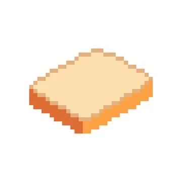 Piece of bread pixel art. 8 bit bread Stock Illustration
