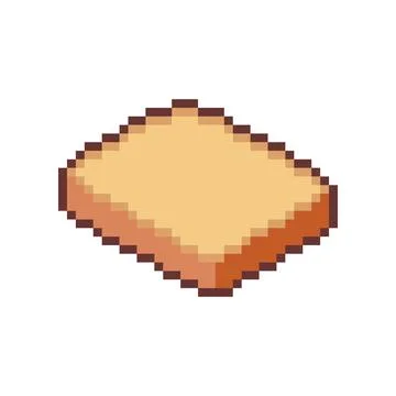 Piece of bread pixel art. 8 bit bread Stock Illustration
