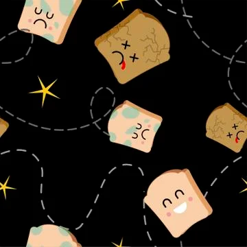 Piece of bread seamless pattern. Food texture Vector illustration. meat Backg Stock Illustration