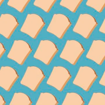 Piece of bread seamless pattern. Food texture Vector illustration. meat Backg 스톡 일러스트