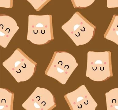 Piece of bread seamless pattern. Food texture Vector illustration. meat Backg 스톡 일러스트