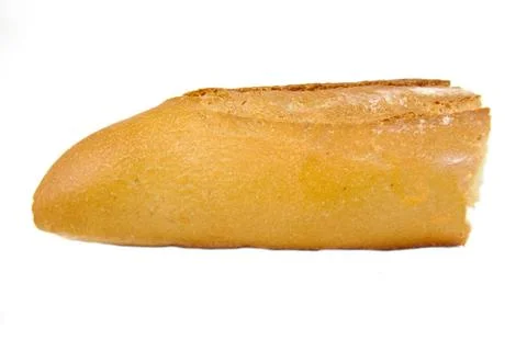 Piece of bread on white background Stock Photos