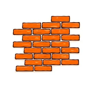 Piece of brick wall. Vector illustration Stock Illustration