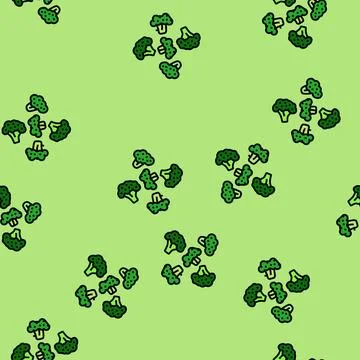 Piece broccoli vector seamless pattern Stock Illustration