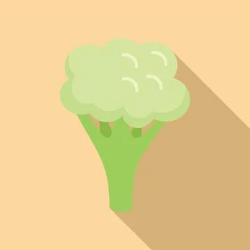 Piece brocoli icon flat vector. Cabbage food Stock Illustration