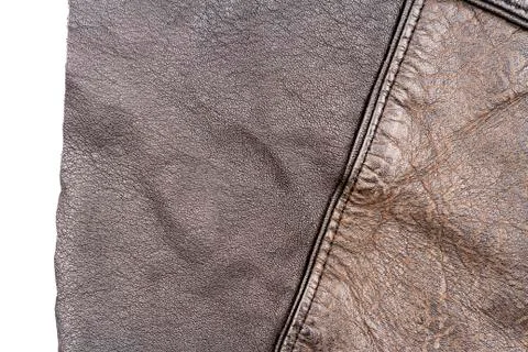 Piece of brown leather Stock Photos