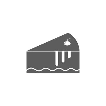 Piece of cake with cherry icon. Elements of Valentine's Day icon. Premium 스톡 일러스트