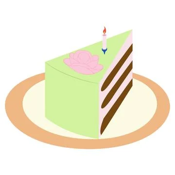 A piece of cake colored Stock Illustration