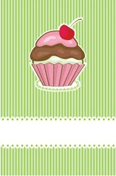 Piece of cake, cupcake vector illustration Stock Illustration