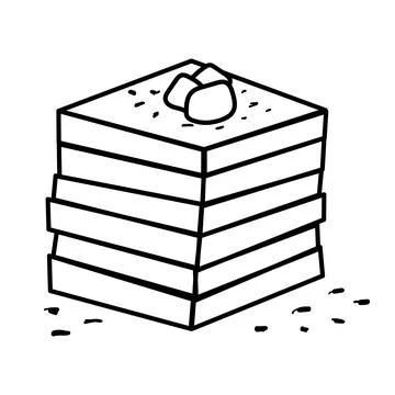 Piece of cake in engraving style Stock Illustration