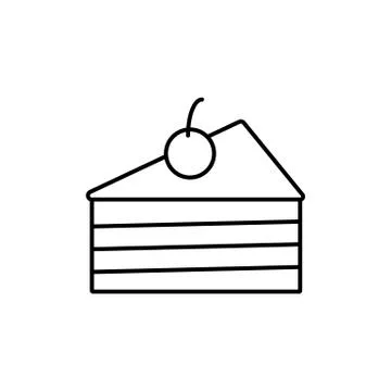 A piece of cake icon element of bakery icon for mobile concept and web apps.  Stock Illustration