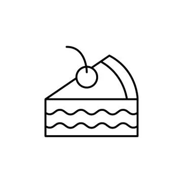 Piece of cake icon element of fast food icon for mobile concept and web apps. Stock Illustration