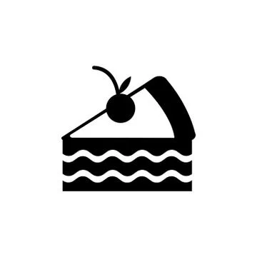 Piece of cake icon element of fast food icon for mobile concept and web apps. Stock Illustration
