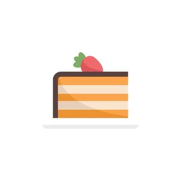 Piece cake icon flat vector. Slice cheesecake Illustrazione stock