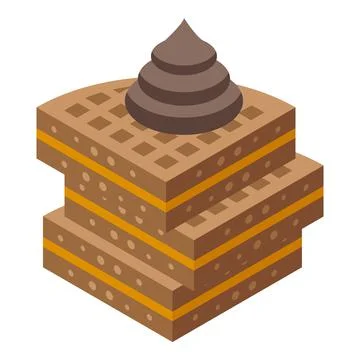 Piece cake icon isometric vector. Chocolate festival Stock Illustration