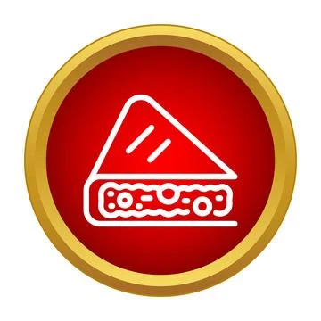 Piece of cake icon in red circle イラスト素材