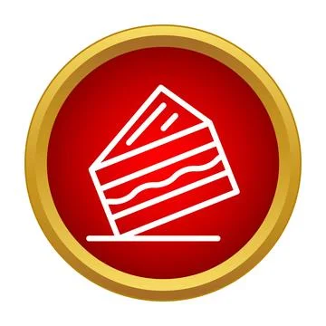 Piece of cake icon in red circle Stock Illustration