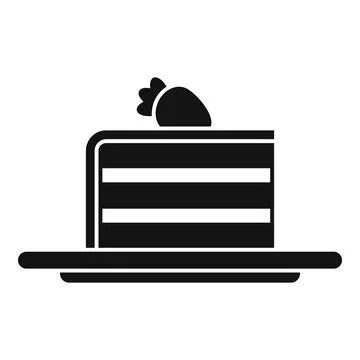 Piece cake icon simple . Slice cheesecake Stock Illustration
