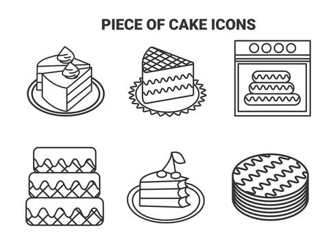 Piece of cake icones set for webdesign vector eps.10 Stock Illustration