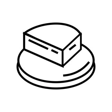 Piece of cake line icon, concept illustration, outline symbol, vector sign Stock Illustration