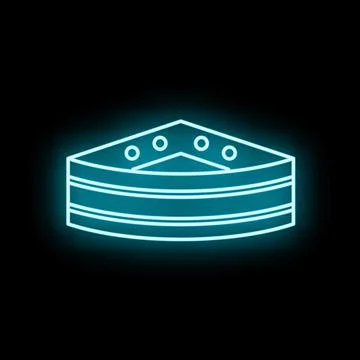 Piece of cake neon glowing icon on black Ilustração Stock