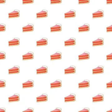 Piece of cake pattern, cartoon style Stock Illustration