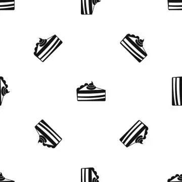 Piece of cake pattern seamless black イラスト素材