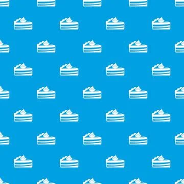 Piece of cake pattern seamless blue Illustrazione stock
