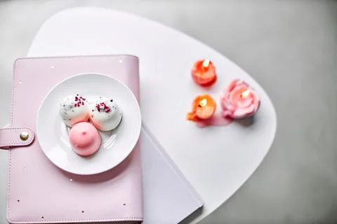 A piece of cake on a plate Stock Photos