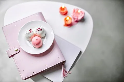 A piece of cake on a plate Stock Photos