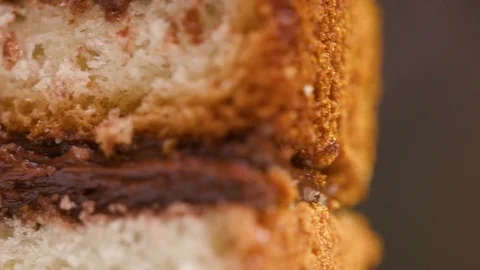 A piece of cake rotates around its axis Stock Footage 119856786