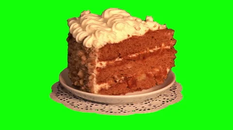 Piece of cake on saucer Stock Footage 48441189