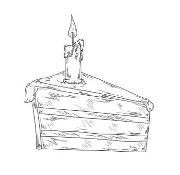 Piece of cake sketch Stock Illustration