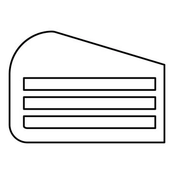 Piece of cake slice contour outline line icon black color vector illustrati.. Illustrazione stock