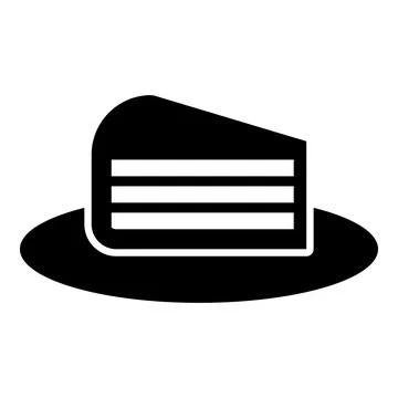 Piece of cake slice on dish icon black color vector illustration image flat.. イラスト素材